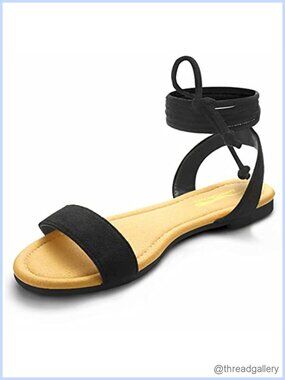 Open Toe Ankle Wrap Lace Up Flat Sandals Comfortable Handmade Gladiator